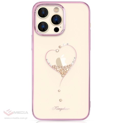 Etui silikonowe z kryształami Swarovski Kingxbar Wish Series do iPhone 14 Pro - różowe