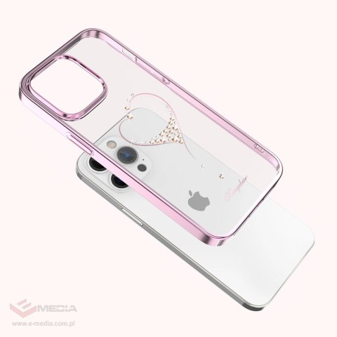 Etui silikonowe z kryształami Swarovski Kingxbar Wish Series do iPhone 14 Pro - różowe