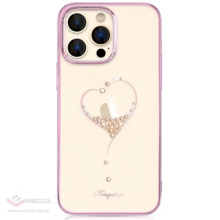 Etui silikonowe z kryształami Swarovski Kingxbar Wish Series do iPhone 14 - różowe