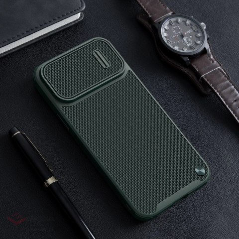 Nillkin Textured S Case etui iPhone 14 Plus pancerny pokrowiec z osłoną na aparat zielony