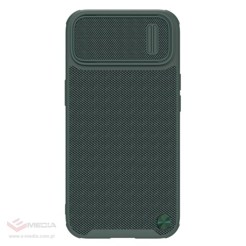 Nillkin Textured S Case etui iPhone 14 Pro Max pancerny pokrowiec z osłoną na aparat ciemnozielone