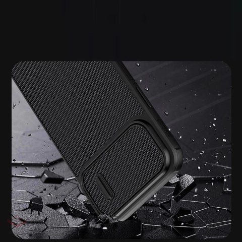 Nillkin Textured S Case etui iPhone 14 Pro Max pancerny pokrowiec z osłoną na aparat niebieski