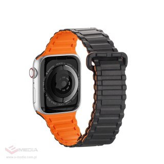 Pasek Dux Ducis Strap (Armor Version) do Apple Watch SE/9/8/7/6/5/4/3/2/1 (41/40/38mm) magnetyczny - czarno-pomarańczowy