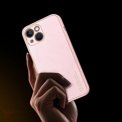 Dux Ducis Yolo etui iPhone 14 Plus elegancki pokrowiec ze skóry ekologicznej różowy