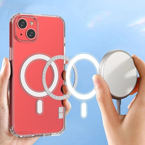 Etui magnetyczne Clear Magnetic Case z MagSafe do iPhone 14 Plus ze srebrnym ringiem - przezroczyste