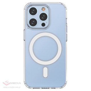 Etui magnetyczne Clear Magnetic Case z MagSafe do iPhone 14 Pro ze srebrnym ringiem - przezroczyste