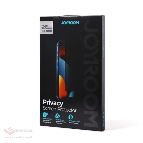 Joyroom Knight 2,5D Privacy TG szkło hartowane do iPhone 14 Plus z filtrem Anti-Spy na cały ekran z ramką przezroczysty (JR-P03)