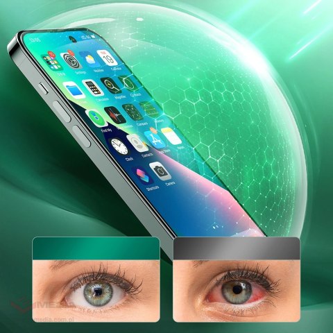 Joyroom Knight zielone szkło do iPhone 14 Pro z filtrem Anti Blue Light na cały ekran (JR-G02)