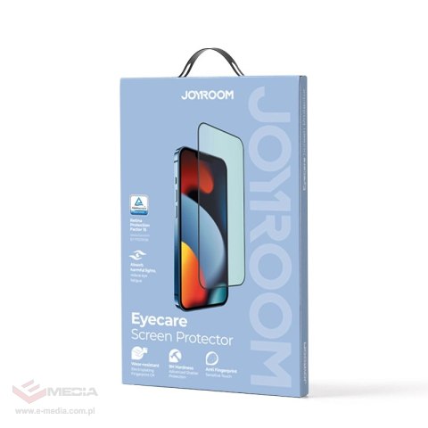 Joyroom Knight zielone szkło do iPhone 14 z filtrem Anti Blue Light na cały ekran (JR-G01)