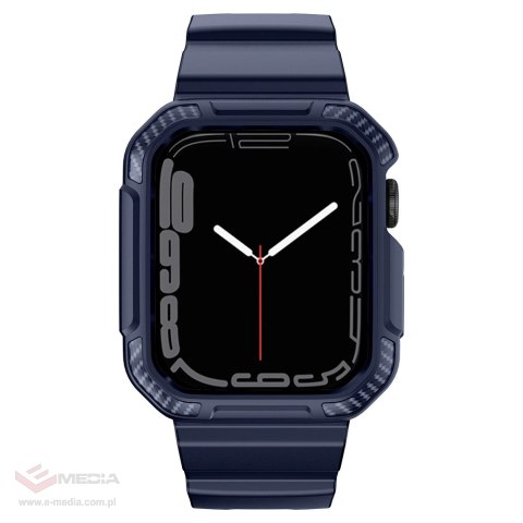 Kingxbar CYF106 2w1 pancerne etui Apple Watch SE, 9, 8, 7, 6, 5, 4, 3, 2, 1 (41, 40, 38 mm) z paskiem niebieskie