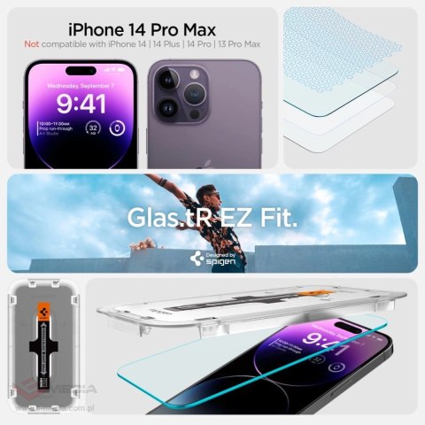 Szkło hartowane Spigen Glas.tR EZ Fit na iPhone 14 Pro Max - 2 szt.