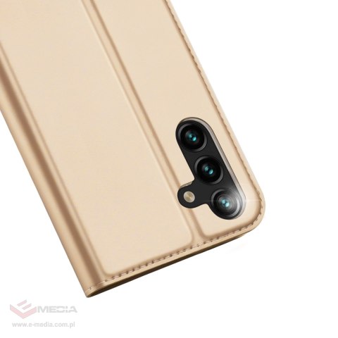 Dux Ducis Skin Pro etui Samsung Galaxy A14 5G pokrowiec z klapką portfel na kartę podstawka złote