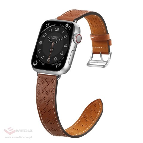 Strap Leather skórzany pasek Apple Watch SE, 9, 8, 7, 6, 5, 4, 3, 2, 1 (41, 40, 38 mm) opaska bransoleta brązowy