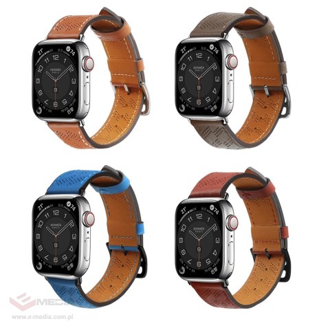 Strap Leather skórzany pasek Apple Watch SE, 9, 8, 7, 6, 5, 4, 3, 2, 1 (41, 40, 38 mm) opaska bransoleta brązowy