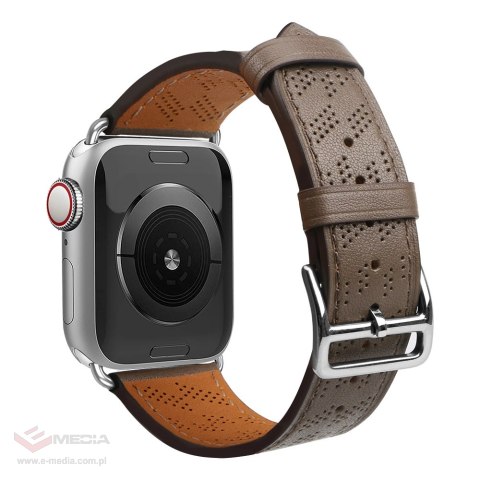 Strap Leather skórzany pasek Apple Watch SE, 9, 8, 7, 6, 5, 4, 3, 2, 1 (41, 40, 38 mm) opaska bransoleta ciemnobrązowy