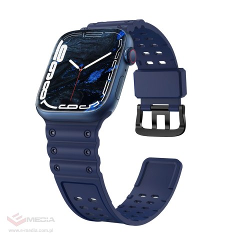 Strap Triple Protection pasek Apple Watch SE, 9, 8, 7, 6, 5, 4, 3, 2, 1 (41, 40, 38 mm) opaska bransoleta granatowy