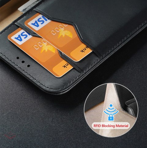 Dux Ducis Hivo etui Samsung Galaxy S23 pokrowiec z klapką portfel podstawka blokada RFID czerwone