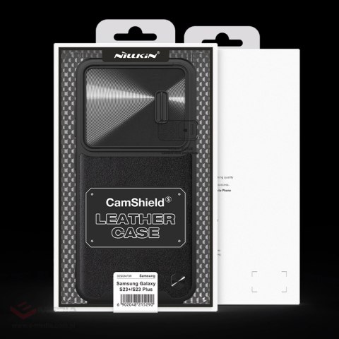 Nillkin CamShield Leather S Case etui Samsung Galaxy S23 pokrowiec z osłoną na aparat czarne