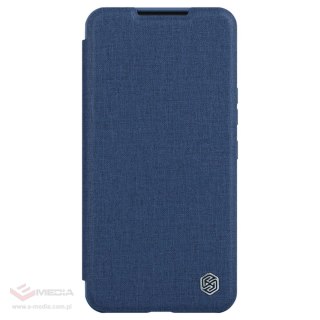 Nillkin Qin Cloth Pro Case etui Samsung Galaxy S23+ pokrowiec z klapką osłona na aparat niebieskie