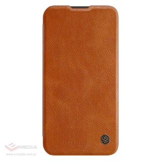 Nillkin Qin Leather Pro Case etui Samsung Galaxy S23+ pokrowiec z klapką osłona na aparat brązowe