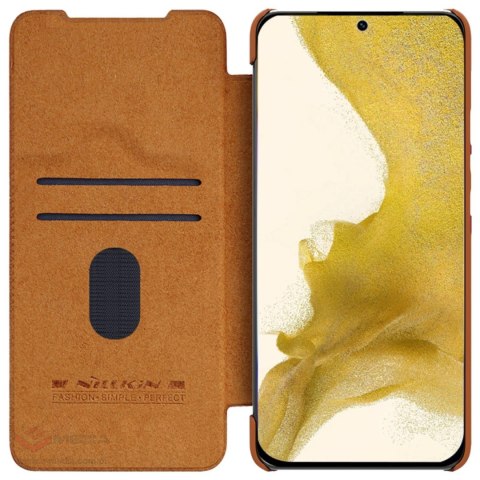 Nillkin Qin Leather Pro Case etui Samsung Galaxy S23+ pokrowiec z klapką osłona na aparat brązowe