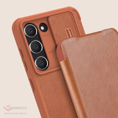 Nillkin Qin Leather Pro Case etui Samsung Galaxy S23+ pokrowiec z klapką osłona na aparat czarne