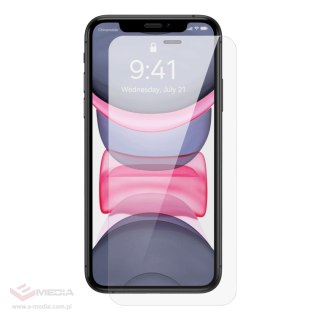 Baseus szkło hartowane do iPhone 11 / XR na cały ekran z osłoną na głośnik 0.4mm + zestaw montażowy