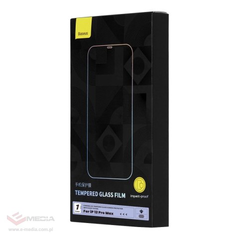 Baseus szkło hartowane do iPhone 12 Pro Max na cały ekran z osłoną na głośnik 0.4mm + zestaw montażowy