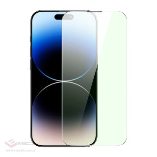 Baseus szkło hartowane do iPhone 14 Pro Max na cały ekran z filtrem Anti Blue Light i osłoną na głośnik 0.3mm + ramka montażowa