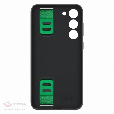 Samsung Silicone Grip Cover etui Samsung Galaxy S23+ silikonowy pokrowiec z paskiem na rękę czarne (EF-GS916TBEGWW)