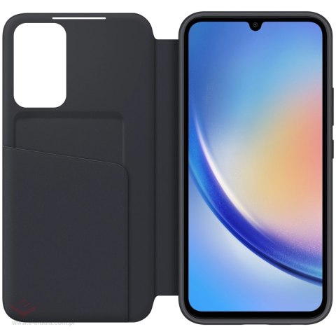 Samsung Smart View Wallet Case etui Samsung Galaxy A34 5G pokrowiec z inteligentną klapką okienkiem portfel na kartę czarne (EF-