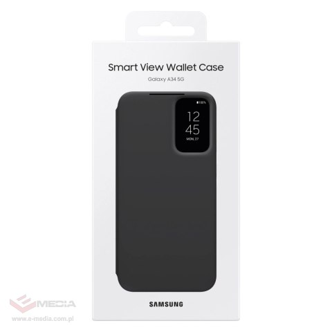 Samsung Smart View Wallet Case etui Samsung Galaxy A34 5G pokrowiec z inteligentną klapką okienkiem portfel na kartę czarne (EF-