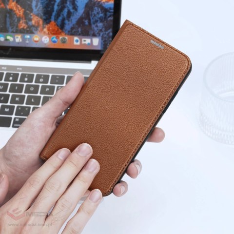 Dux Ducis Skin X2 etui do Xiaomi Redmi Note 12 5G / Poco X5 5G pokrowiec z klapką portfel podstawka brązowe