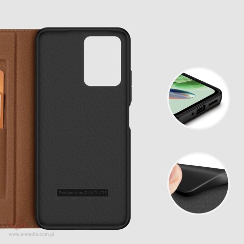 Dux Ducis Skin X2 etui do Xiaomi Redmi Note 12 5G / Poco X5 5G pokrowiec z klapką portfel podstawka brązowe