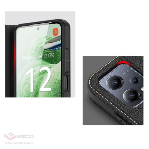 Dux Ducis Skin X2 etui do Xiaomi Redmi Note 12 5G / Poco X5 5G pokrowiec z klapką portfel podstawka brązowe