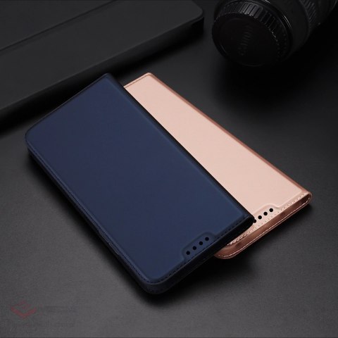 Dux Ducis Skin Pro etui do Xiaomi Redmi 11A / Poco C55 / Redmi 12C pokrowiec z klapką portfel na kartę podstawka niebieskie