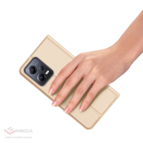 Dux Ducis Skin Pro etui do Xiaomi Redmi Note 12 5G / Poco X5 5G pokrowiec z klapką portfel na kartę podstawka złote