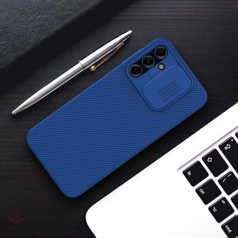 Nillkin CamShield Case etui do Samsung Galaxy A14 5G / Galaxy A14 pokrowiec z osłoną na aparat niebieskie