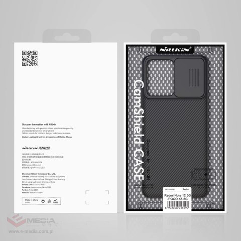 Nillkin CamShield Case etui do Xiaomi Redmi Note 12 5G / Poco X5 5G pokrowiec z osłoną na aparat czarne