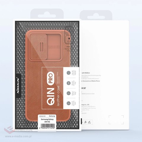 Nillkin Qin Leather Pro Case etui do Samsung Galaxy A54 5G pokrowiec z klapką osłona na aparat czarne