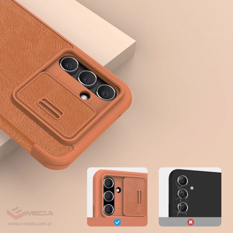 Nillkin Qin Leather Pro Case etui do Samsung Galaxy A54 5G pokrowiec z klapką osłona na aparat czarne