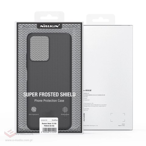 Nillkin Super Frosted Shield etui do Xiaomi Redmi Note 12 5G / Poco X5 5G pokrowiec na telefon czarne