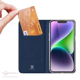 Etui do iPhone 15 Plus pokrowiec z klapką i portfelem Dux Ducis Skin Pro - niebieskie