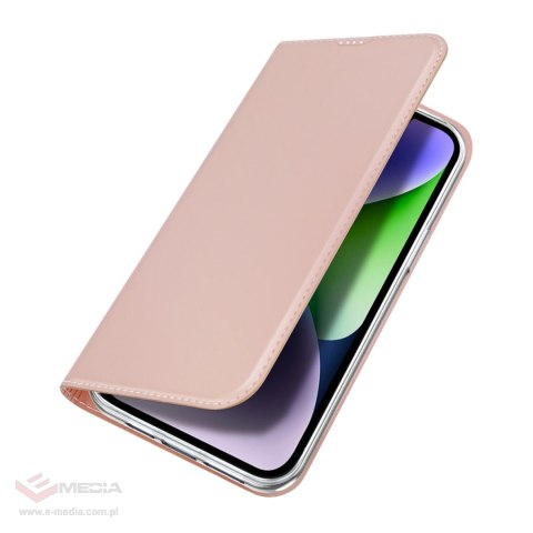 Etui do iPhone 15 Plus pokrowiec z klapką i portfelem Dux Ducis Skin Pro - różowe