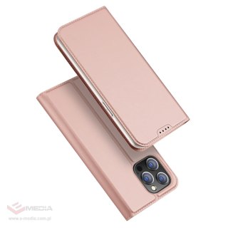 Etui do iPhone 15 Pro pokrowiec z klapką i portfelem Dux Ducis Skin Pro - różowe