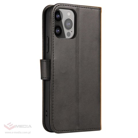 Etui portfel z klapką podstawką do iPhone 15 Pro Max Magnet Case - czarne