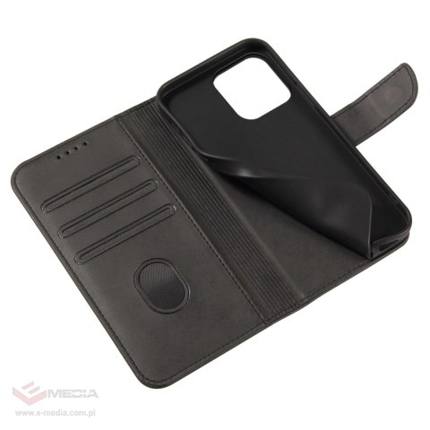 Etui portfel z klapką podstawką do iPhone 15 Pro Max Magnet Case - czarne