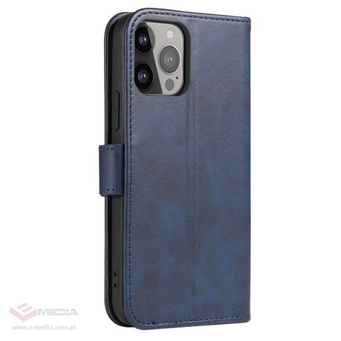 Etui portfel z klapką podstawką do iPhone 15 Pro Magnet Case - niebieskie