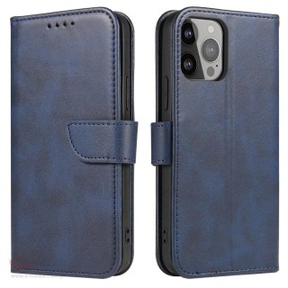 Etui z klapką i portfelem Magnet Case do iPhone 15 - niebieskie