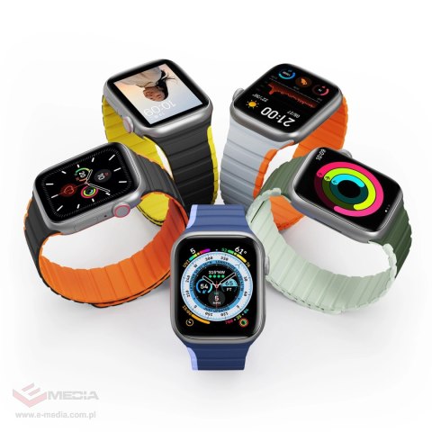 Magnetyczny pasek Apple Watch SE, 9, 8, 7, 6, 5, 4, 3, 2, 1 (41, 40, 38 mm) Dux Ducis Strap (LD Version) - czarno-pomarańczowy